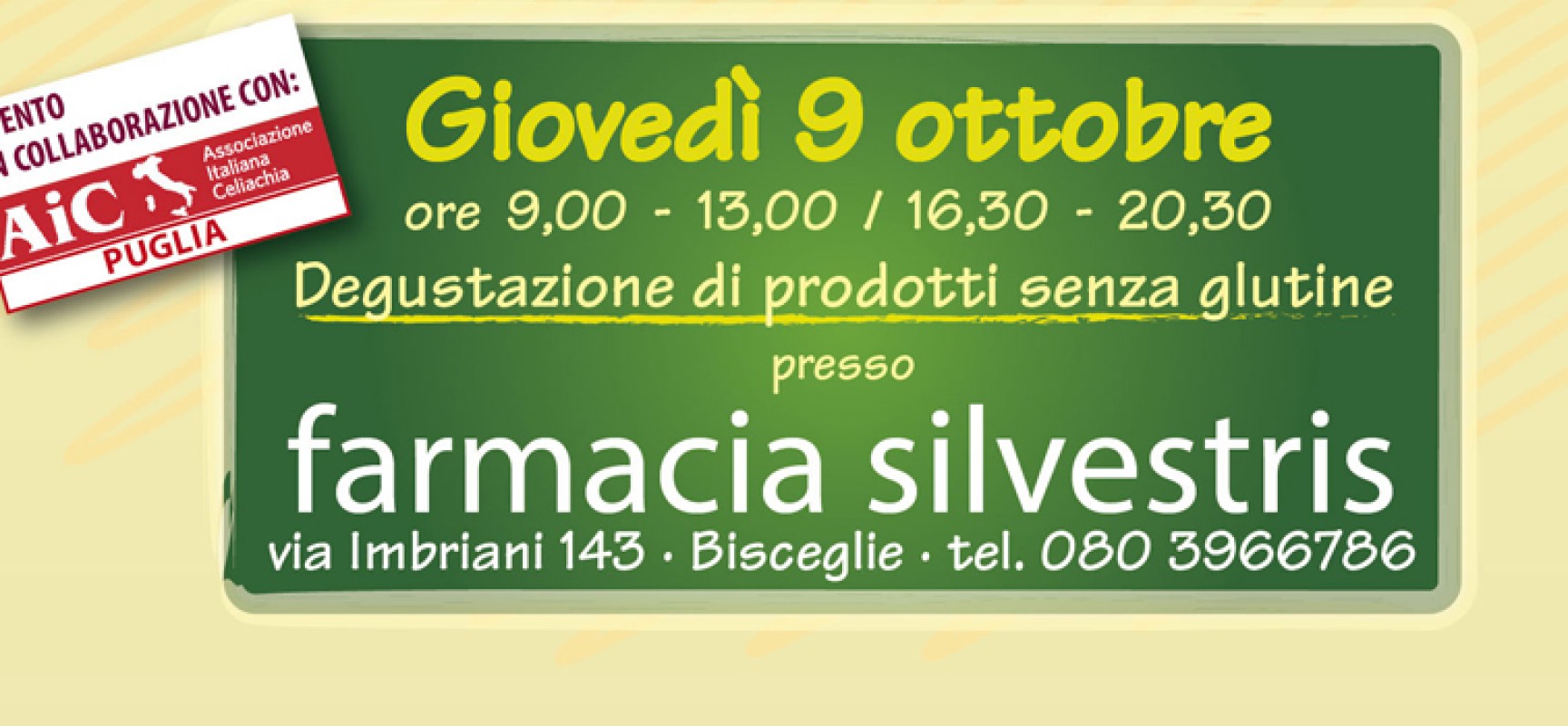 Il 9 ottobre Farmacia Silvestris propone la prima giornata dedicata ai prodotti senza glutine