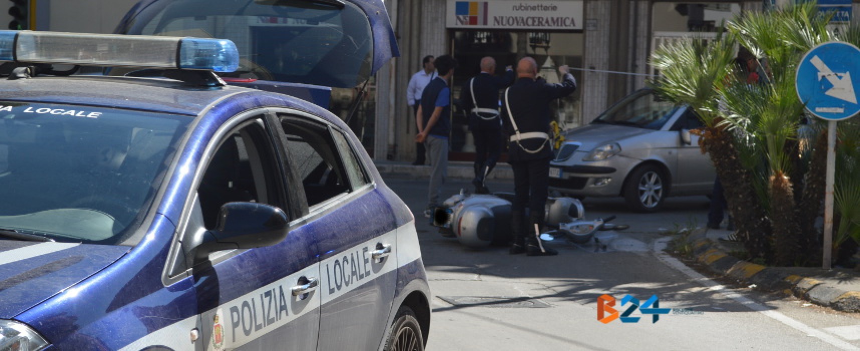 Incidente all’incrocio tra via Imbriani e via Seminario, motociclista trasportato ad Andria