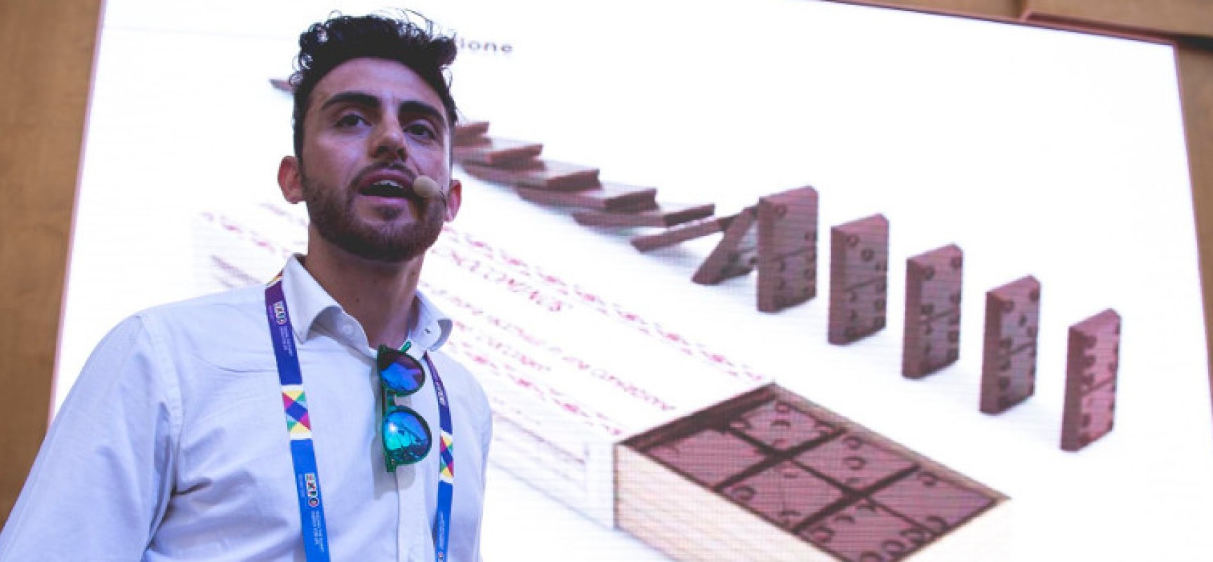 Il designer biscegliese Adriano Torchetti ad Expo 2015 con il suo Chocominus