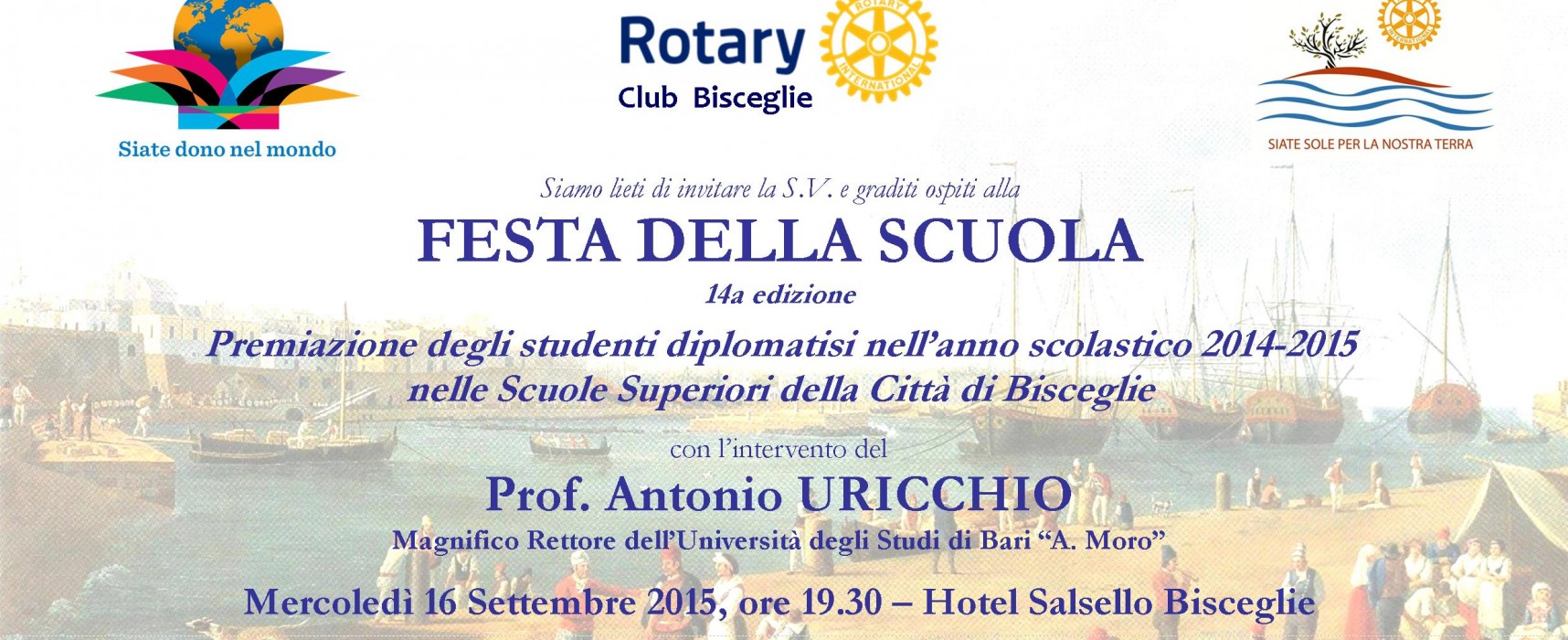 Festa della scuola, il Rotary Club premia le quattro eccellenze giovanili biscegliesi
