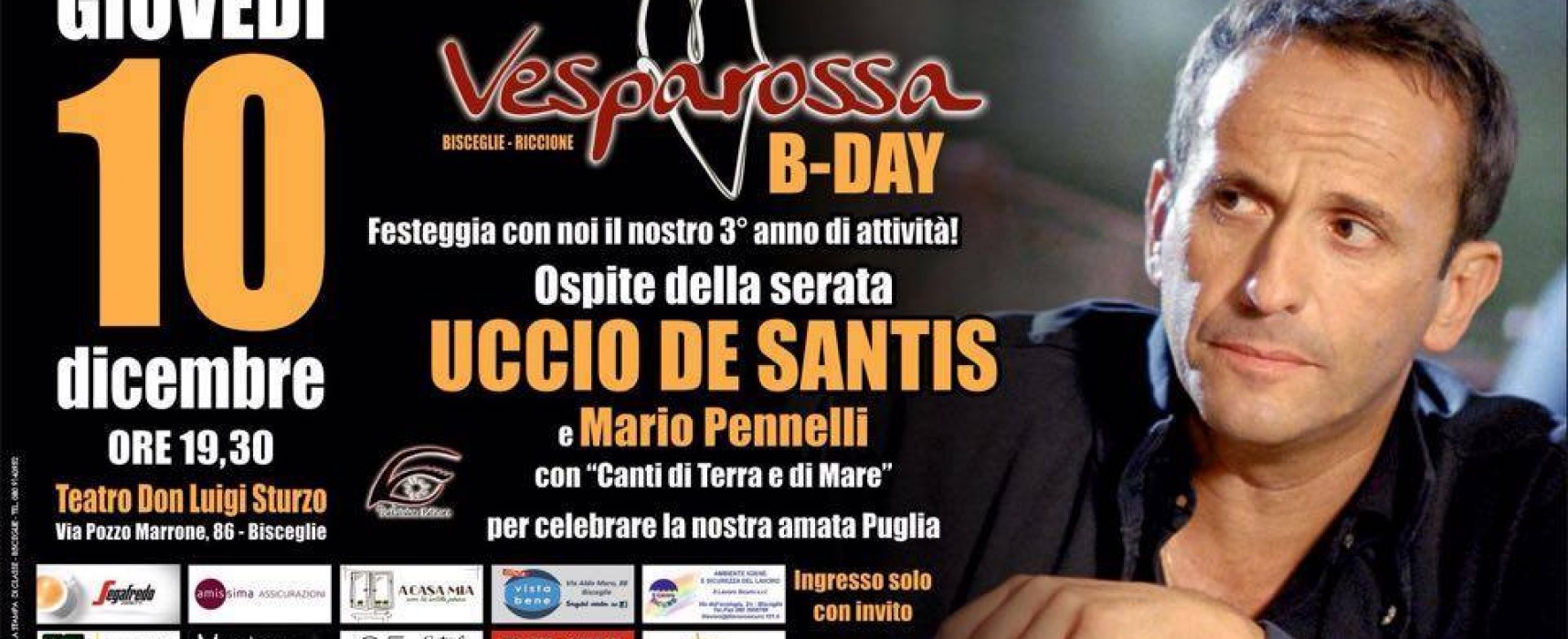 Mario Pennelli ed Uccio De Santis al “Don Sturzo” per festeggiare i tre anni di Vesparossa