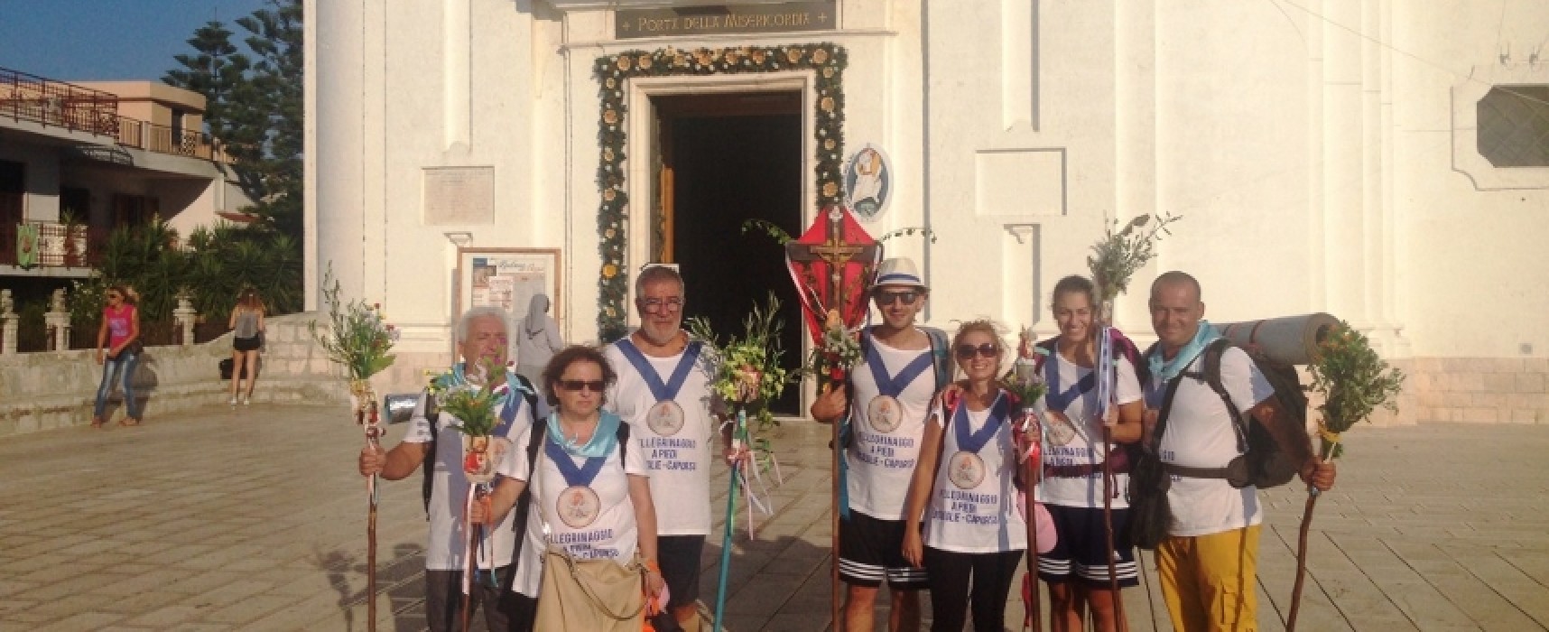 Nove pellegrini biscegliesi raggiungono a piedi Capurso per la Madonna del Pozzo / FOTO