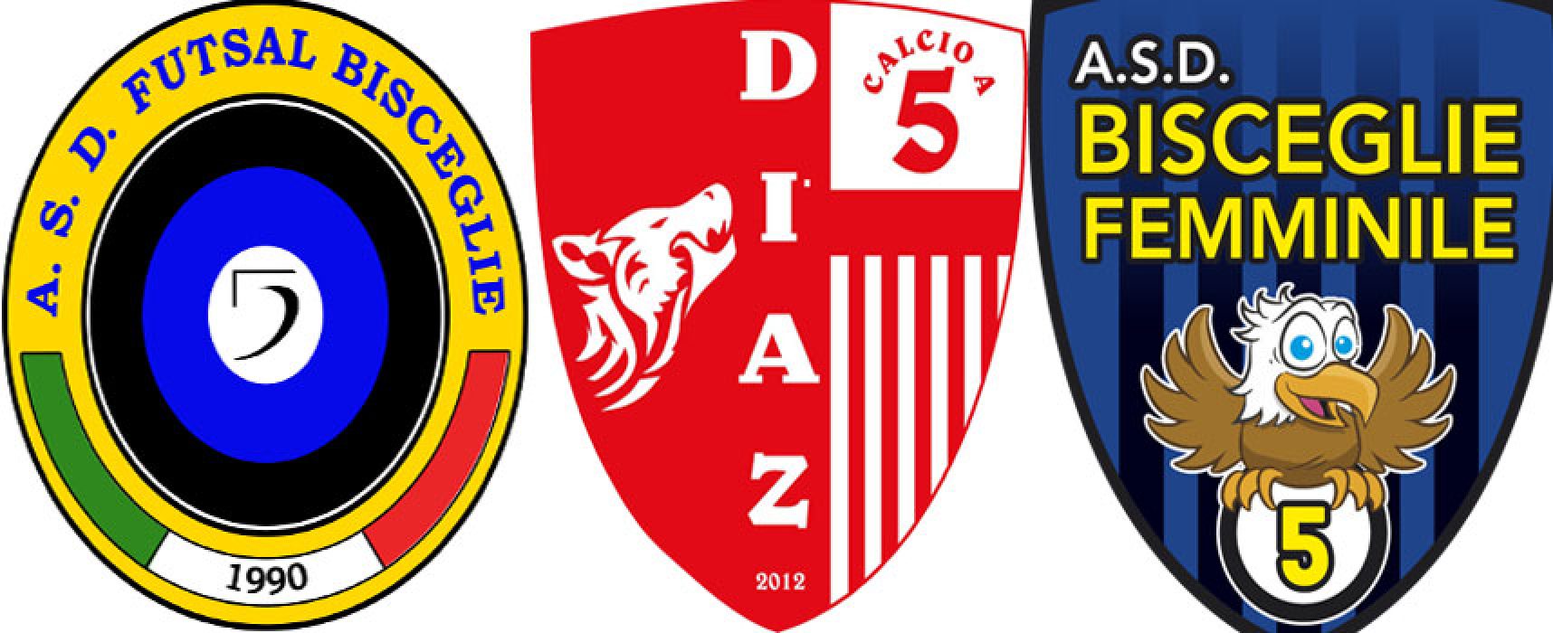 Calcio a 5, definiti i gironi di Futsal Bisceglie, Diaz e Bisceglie Femminile
