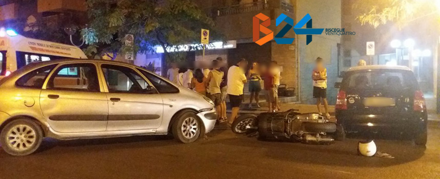 Scontro auto-scooter in via Veneto, 42enne al pronto soccorso