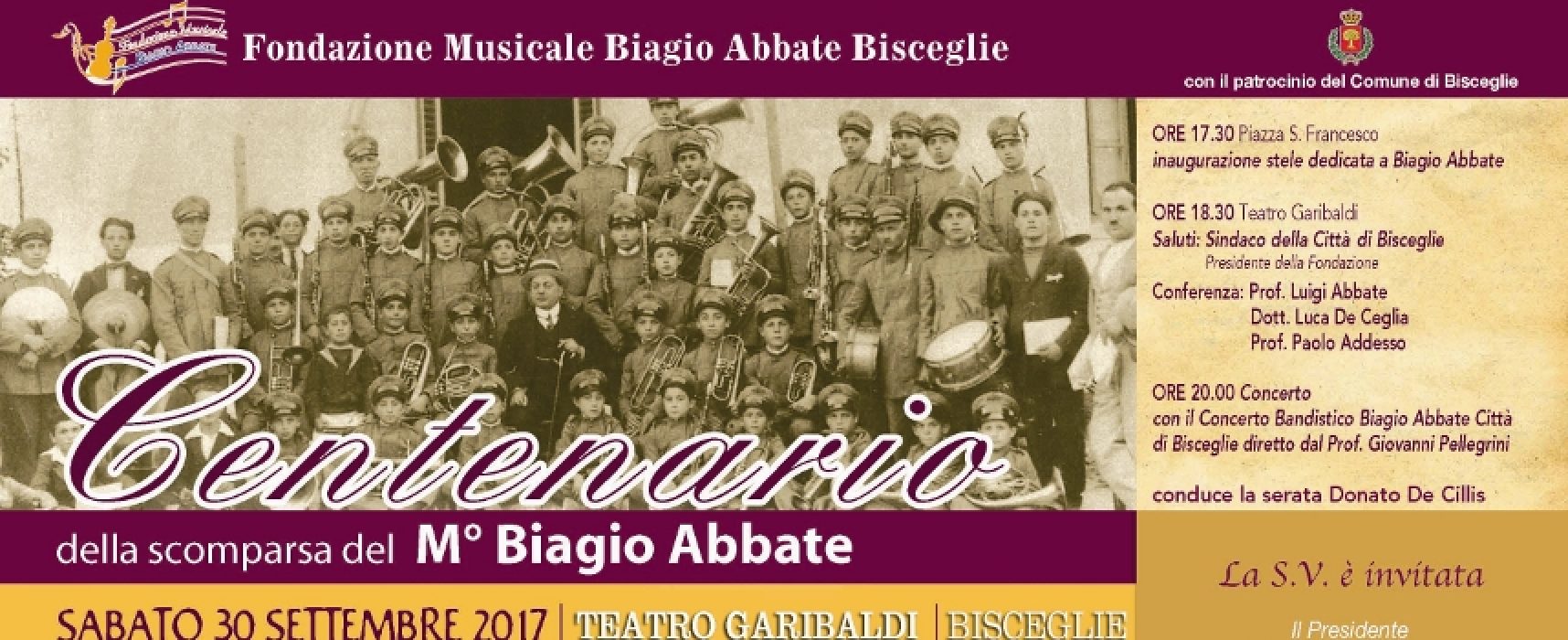 Un ricordo musicale dedicato al centenario della scomparsa del maestro Biagio Abbate