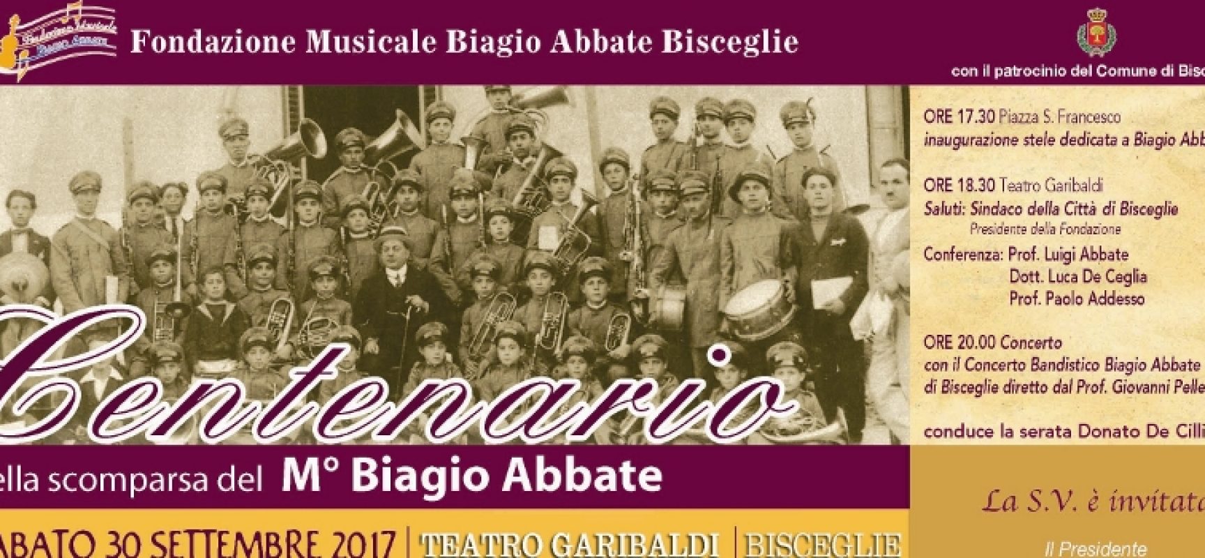 Un ricordo musicale dedicato al centenario della scomparsa del maestro Biagio Abbate