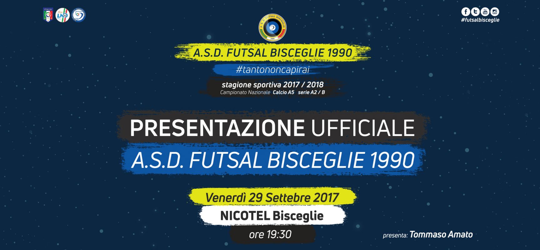 Futsal Bisceglie, domani la presentazione ufficiale al Nicotel