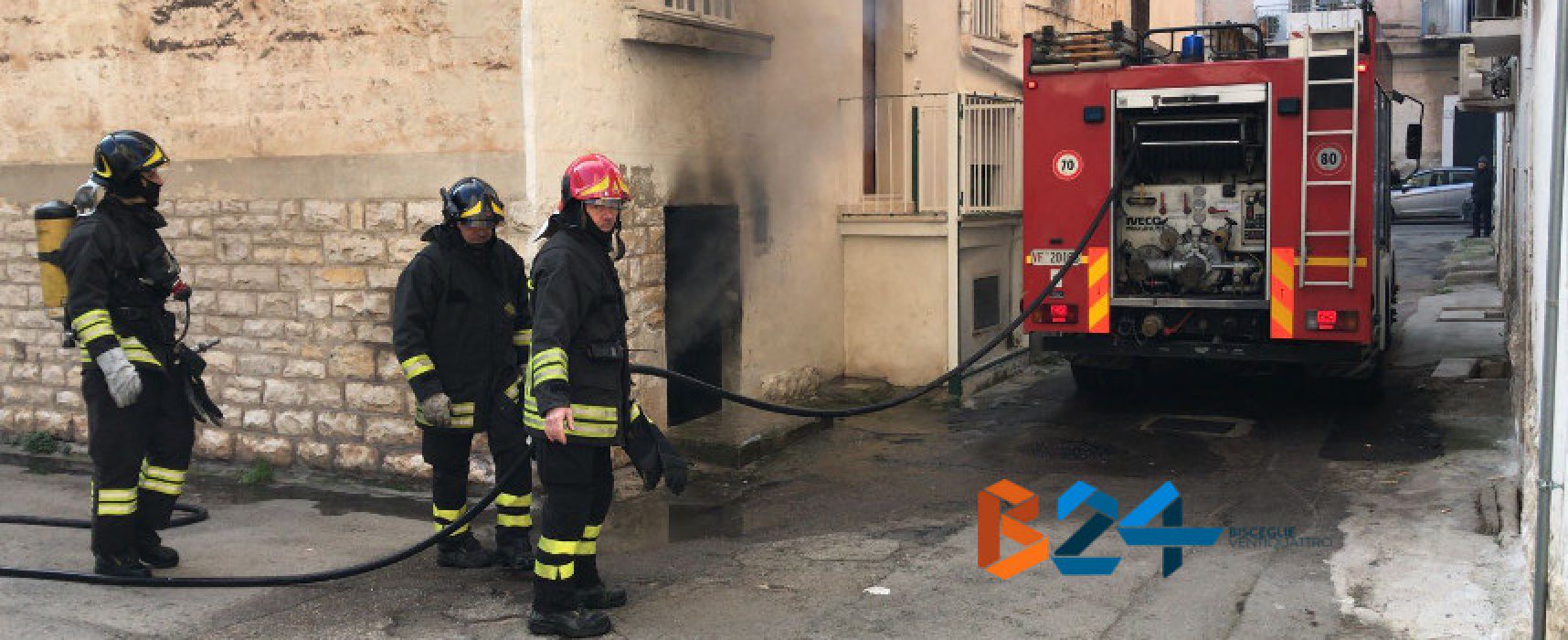 Paura in zona San Pietro: fiamme in cantina, nessun ferito /VIDEO