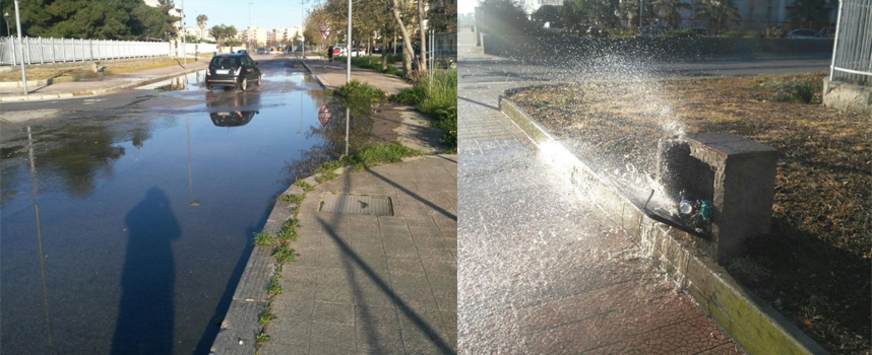 Centinaia di litri di acqua pubblica in strada nel quartiere Sant’Andrea, atto vandalico?