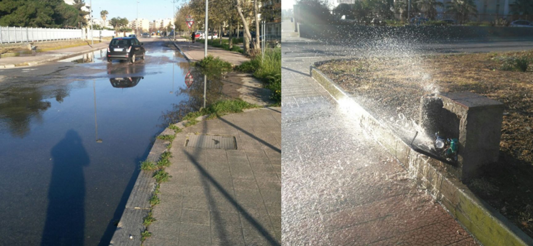 Centinaia di litri di acqua pubblica in strada nel quartiere Sant’Andrea, atto vandalico?