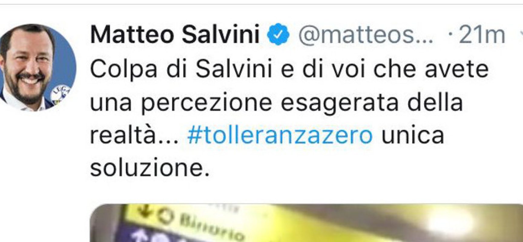 Salvini pubblica su Twitter video rissa a stazione di Bisceglie: “#tolleranzazero unica soluzione”