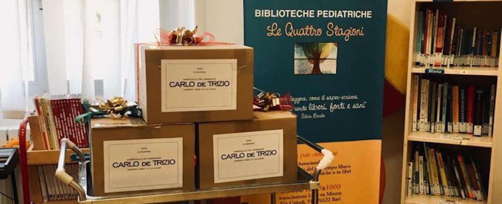 Il comitato Carlo de Trizio dona materiale didattico per bimbi dell’oncologico di Bari