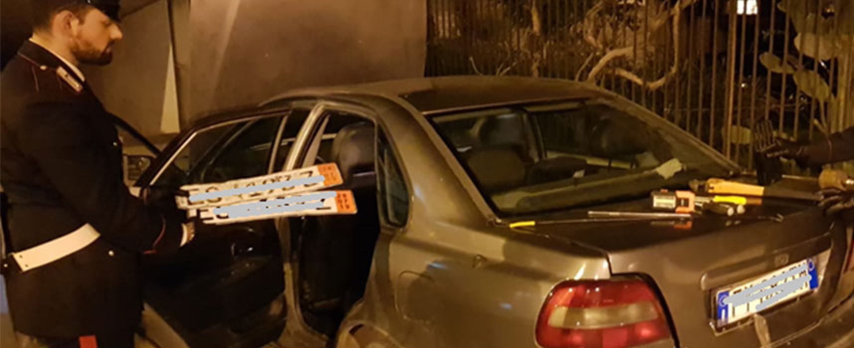 Con targhe rubate a Bisceglie  eseguivano furti di auto, arrestati dai Carabinieri di Andria