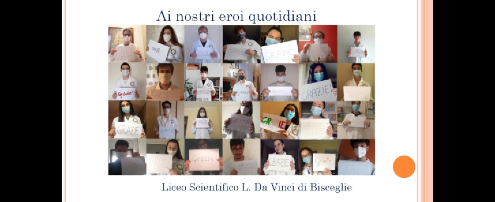 Liceo “da Vinci” in videoconferenza con il personale del Covid Hospital di Bisceglie / FOTO