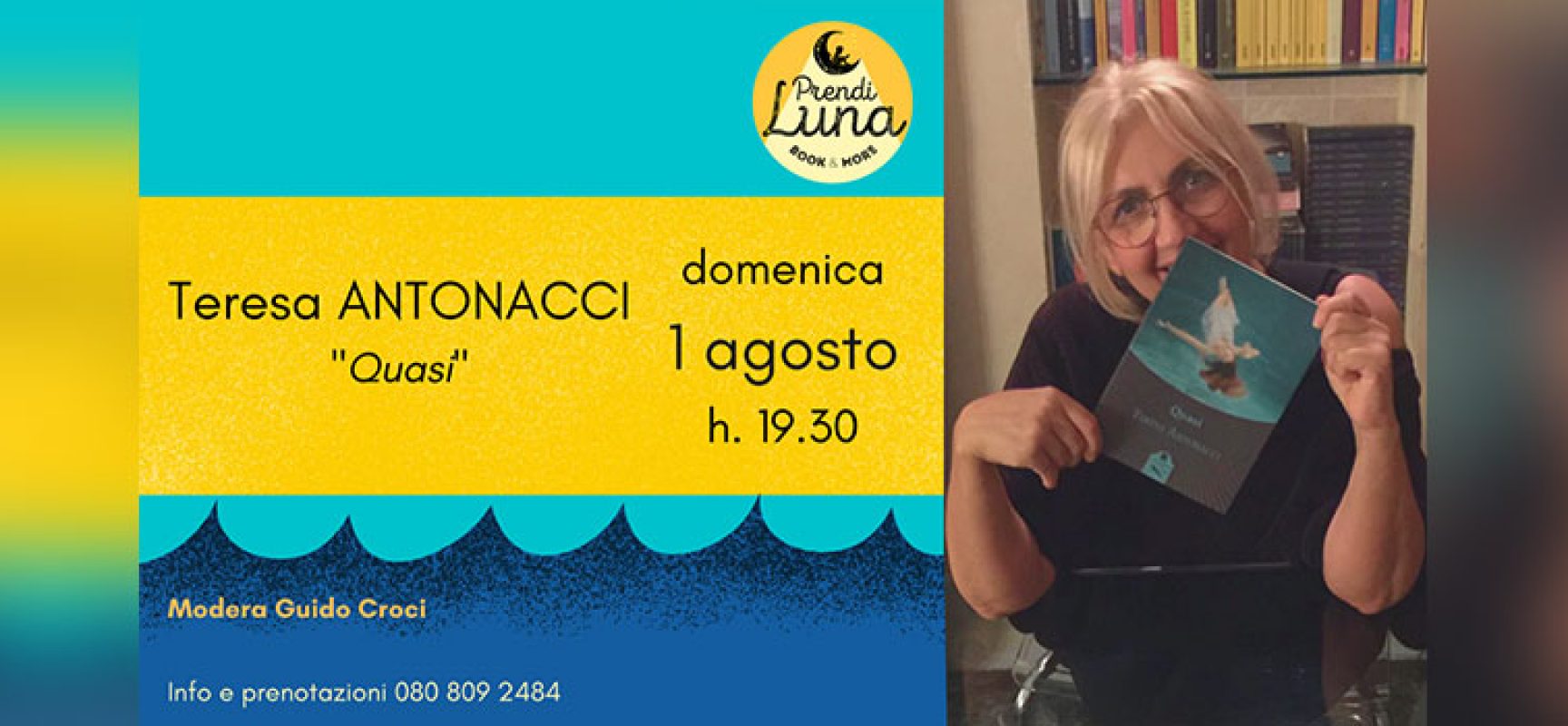 “Prendi Luna book & more”  ospita la scrittrice molfettese Teresa Antonacci