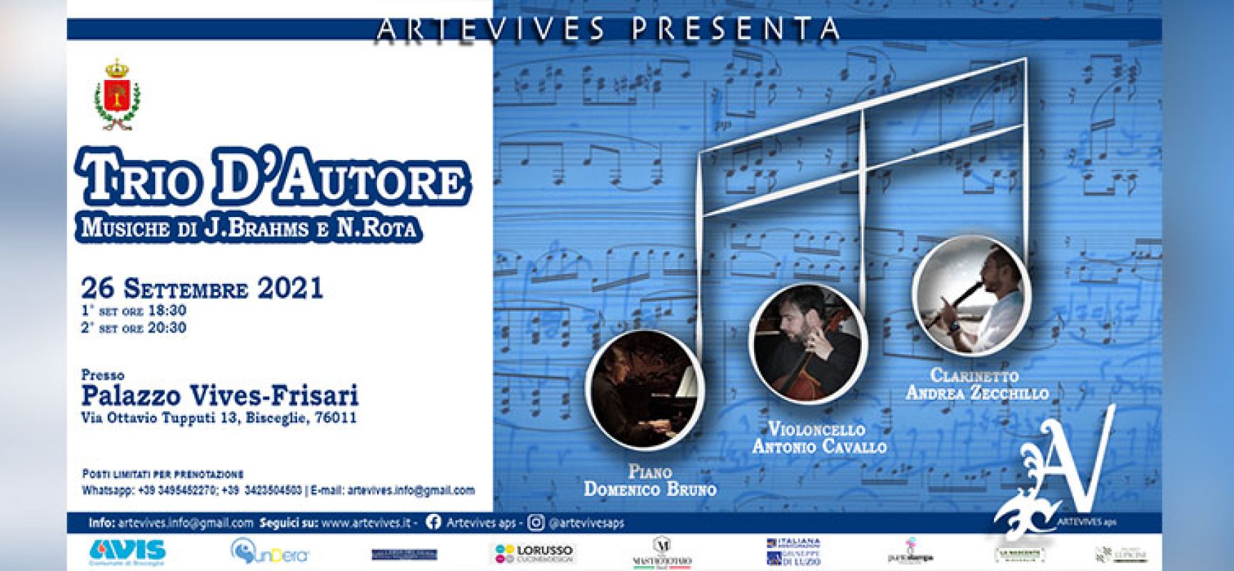 ArteVives, due concerti aprono la stagione autunnale / PROGRAMMA
