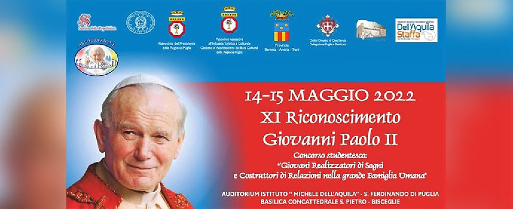 Premio Giovanni Paolo II, al via concorso studentesco: padrini Iacchetti e Sardella