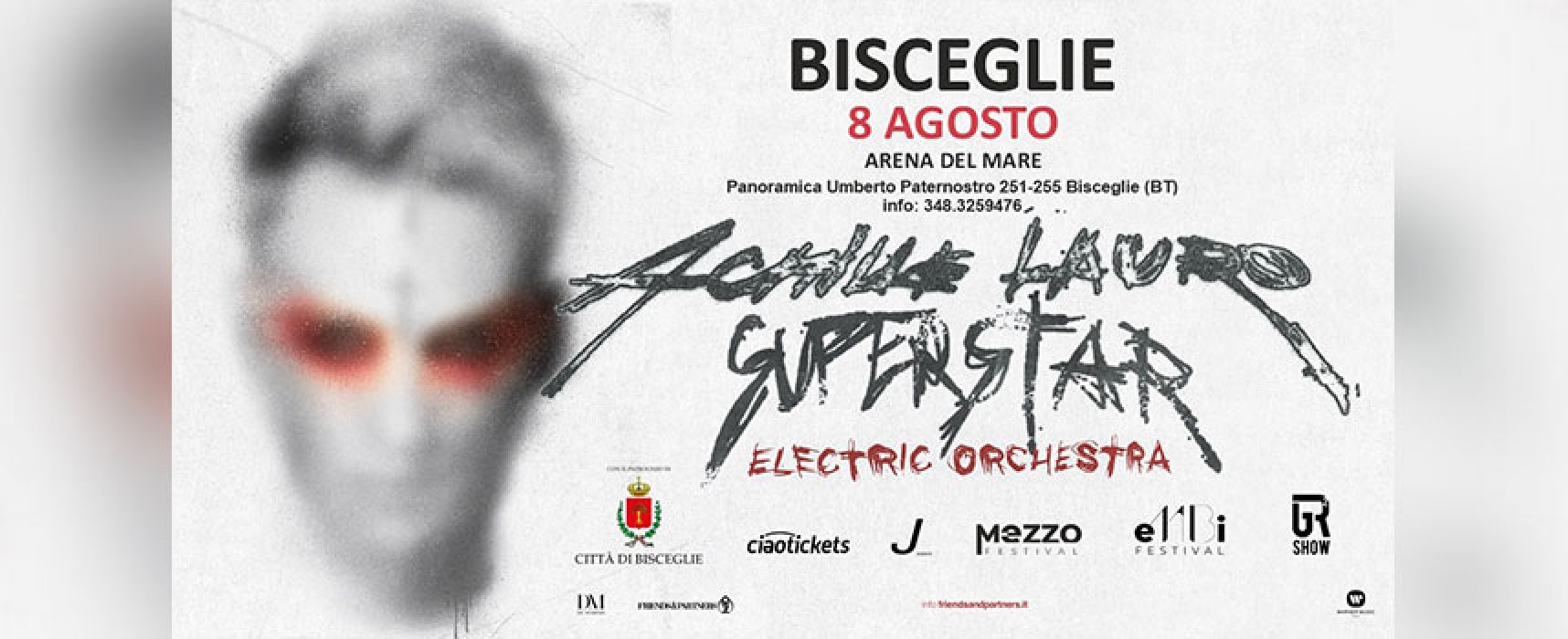 Tutto pronto a Bisceglie per il concerto “Superstar Tour & Electric Orchestra di Achille Lauro” / INFO