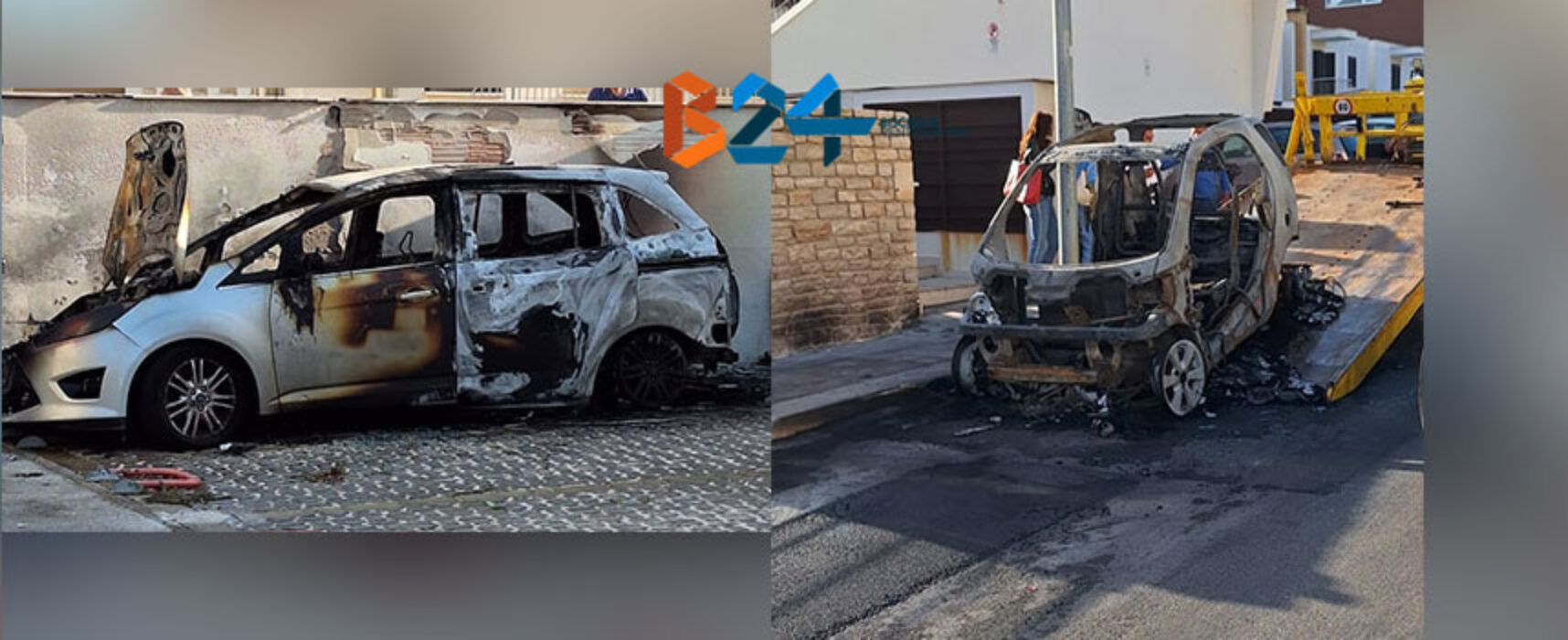 Due auto a fuoco all’alba in via Ricasoli