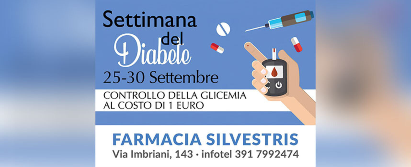 Settimana di prevenzione del diabete, analisi della glicemia ad 1 euro in farmacia Silvestris